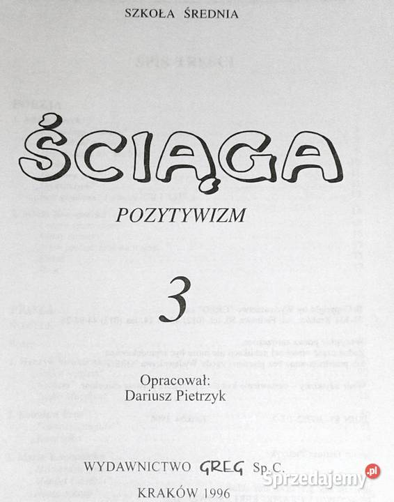 Pozytywizm Ściąga 3 Szkoła średnia D Pietrzyk Chełm sprzedam