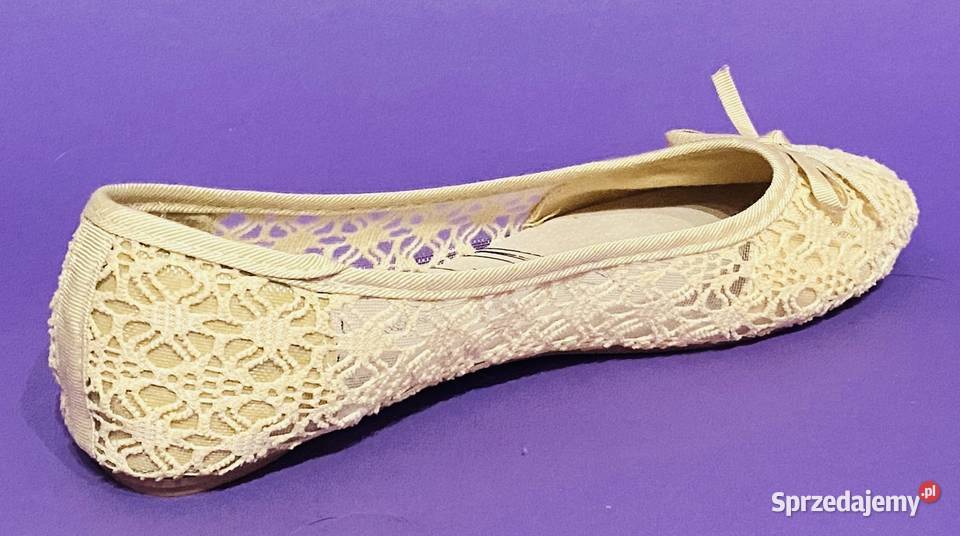 Przewiewne beżowe damskie baleriny rozmiar 38 23.5cm mazowieckie Żyrardów