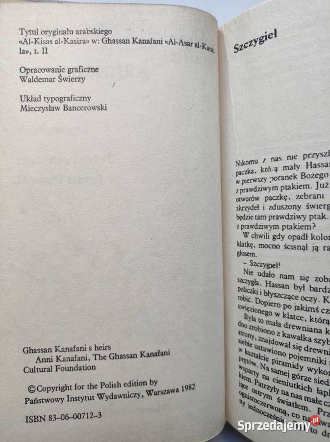 Głowa kamiennego lwa Ghassan Kanafani twarda z obwolutą