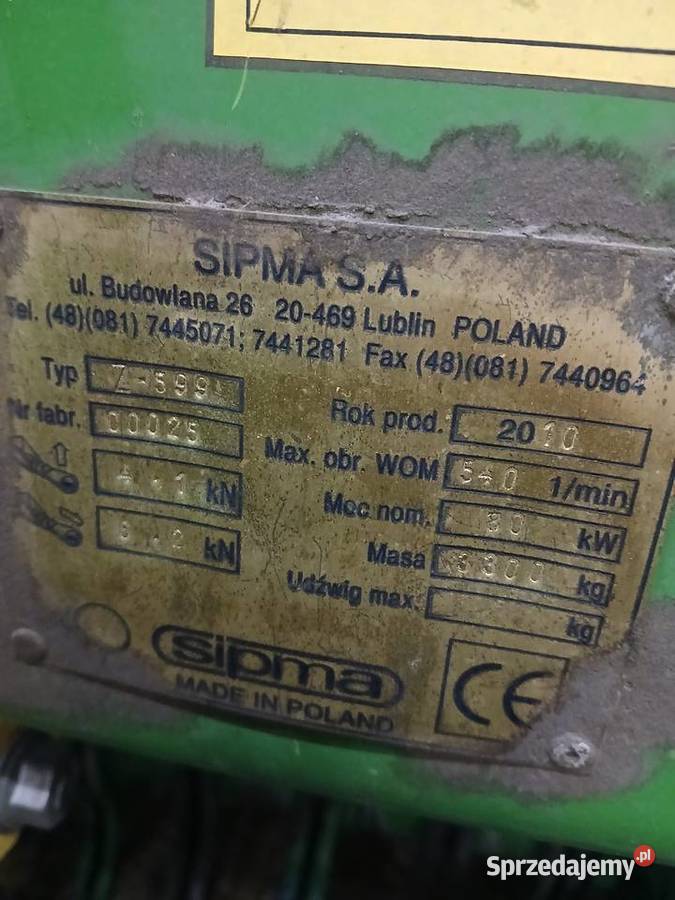 Prasa zmiennokomorowa Sipma Z599 wielkopolskie Łubowo
