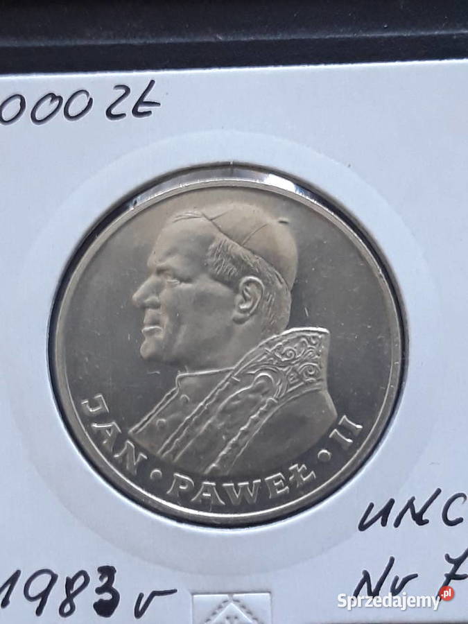 1000 Papież Jan Paweł II 1983 r 7 UNC wielkopolskie Konin