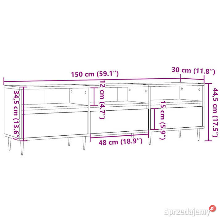 Szafka pod TV dąb artisan 150x30x445 WM857186