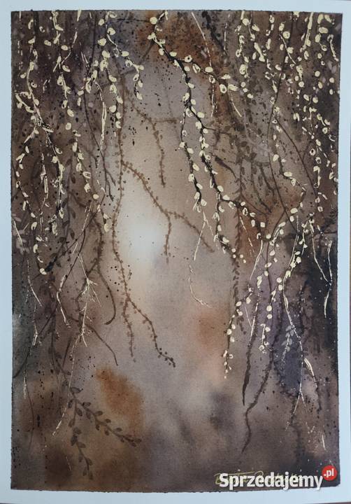 Akwarela Akwarelka Obraz pt Zaczarowany Ogród 2 Olchowiec