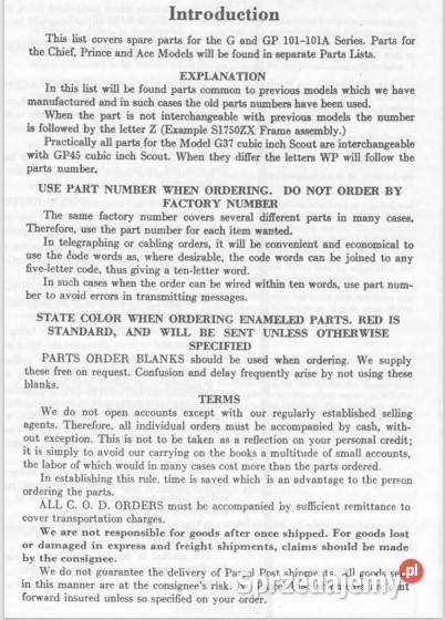 Indian 101 part list