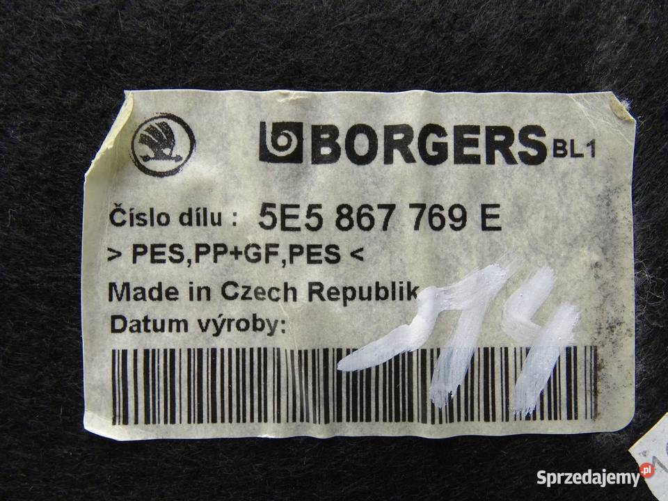PÓŁKA BAGAŻNIKA TYŁ TYLNA 5E5867769E SKODA