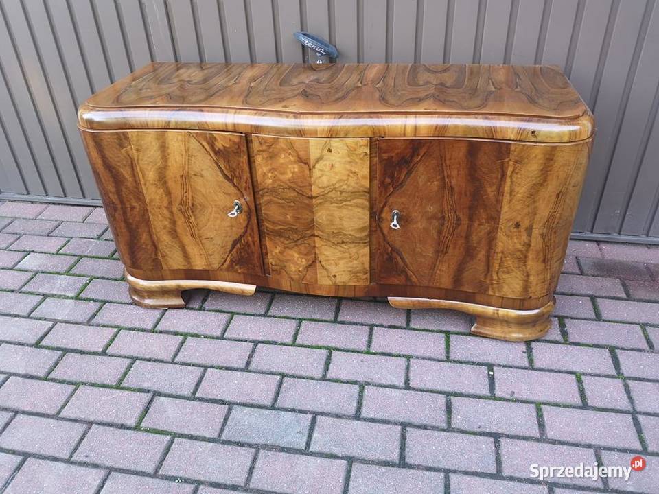 Komoda ARTDECO RTV Niska Orzech Zgrabna Stara Swarzędz
