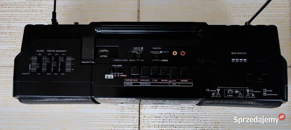 Kultowy Boombox SHARP WQT352H Vintage 90s Stan sprzedam