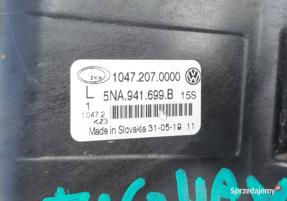 VW TIGUAN II HALOGEN LEWY LAMPA 5NA941699B Lewe Trzciel