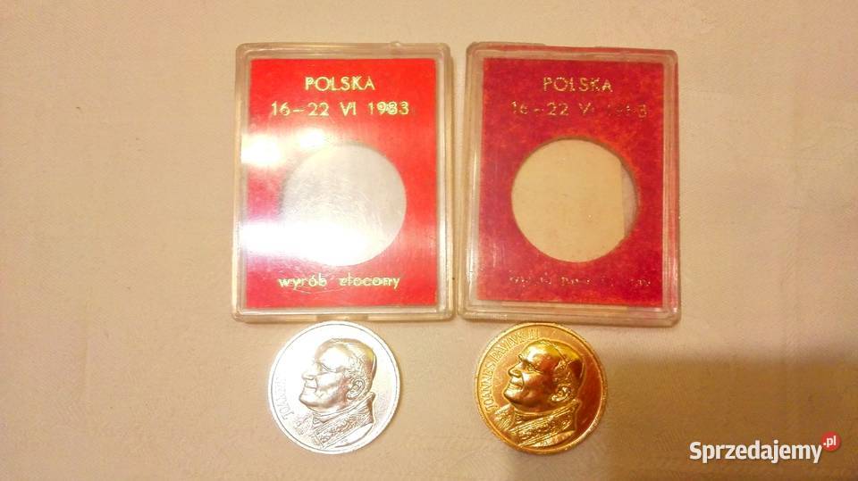 Dwa Medale złoc i srebrz Joannes Paulus II 1622 śląskie Katowice