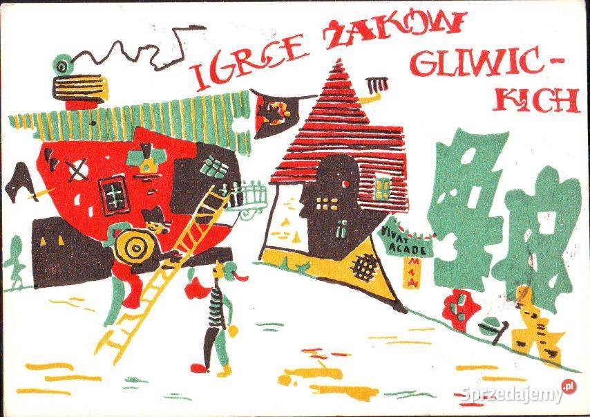 Kart VI Igry Żaków Gliwickich 1964 Pocztówki i karty telefoniczne