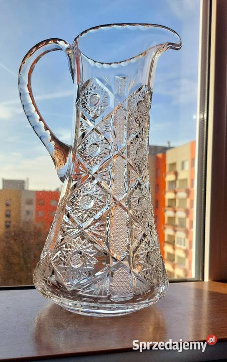 Piękny duży dzbanek kryształowy PRL Wrocław sprzedam