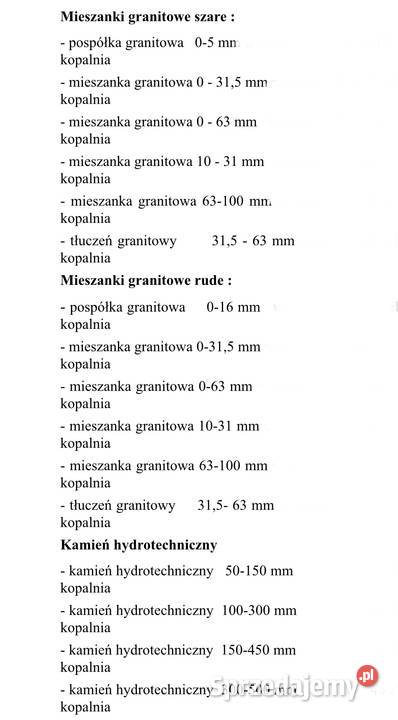 Kruszywa na utwardzenie różnego rodzaju z Oborniki Śląskie