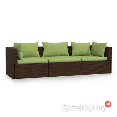 vidaXL 3osobowa sofa ogrodowa z poduszkami