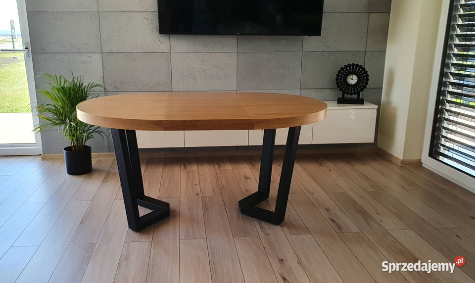 Nowoczesny stół dębowy okrągły rozkładany Loft 5 110cm Dom i Ogród Krosno