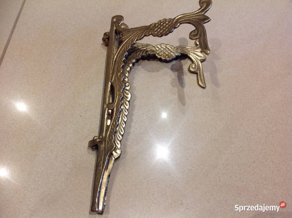 Mosiężny Stojak pod Talerz Dekoracyjny STARY Nowa Sól