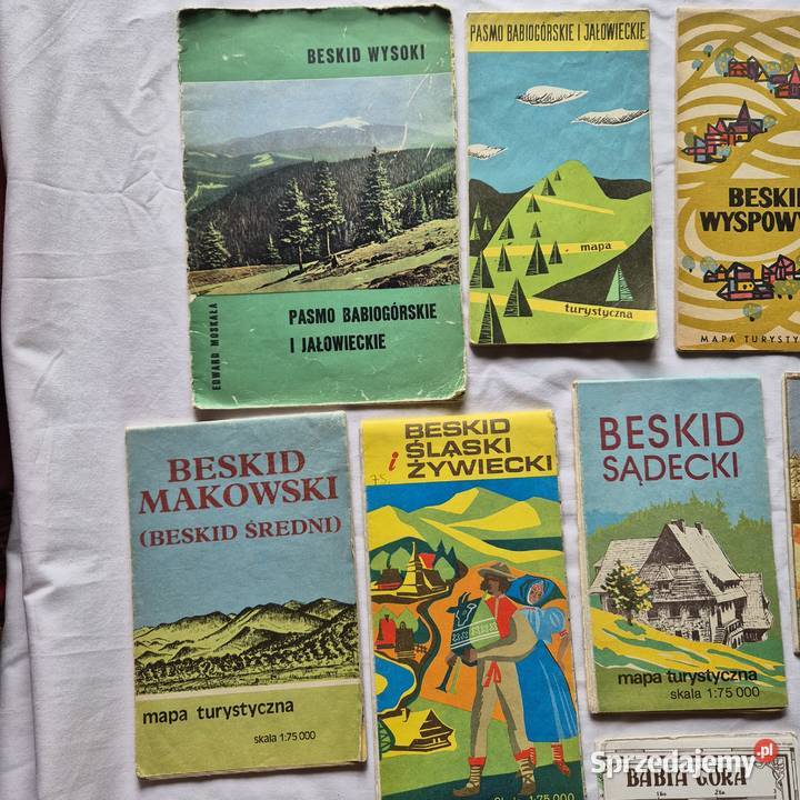 Mapy 9 całe Beskidy Beskid mapy PRL vintage małopolskie Brzesko
