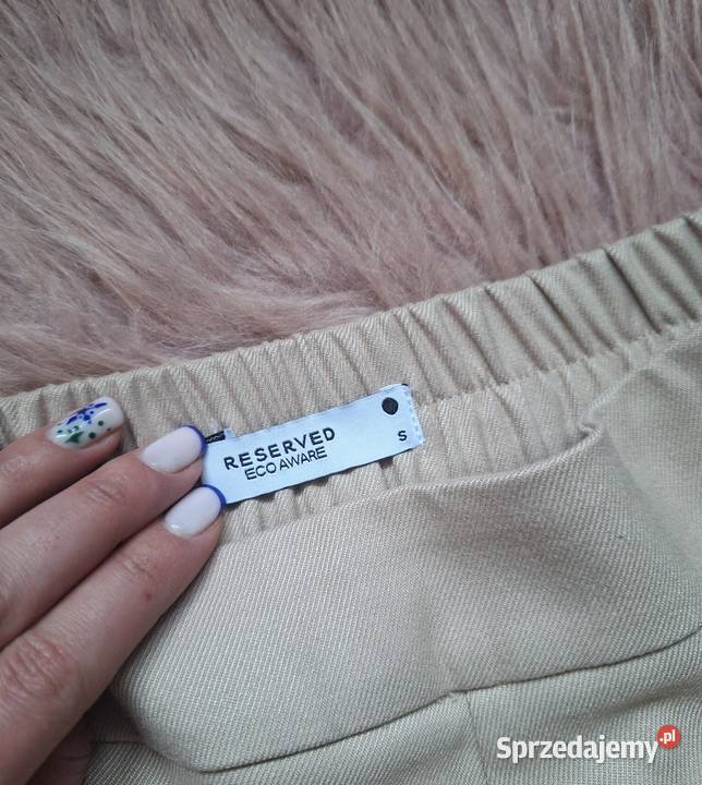 Spodnie materiałowe beżowe Reserved szerokie Kraków sprzedam