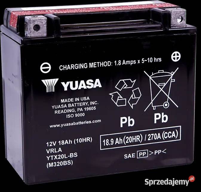 Akumulator 189Ah 270A motocyklowy YUASA YTX20LBS