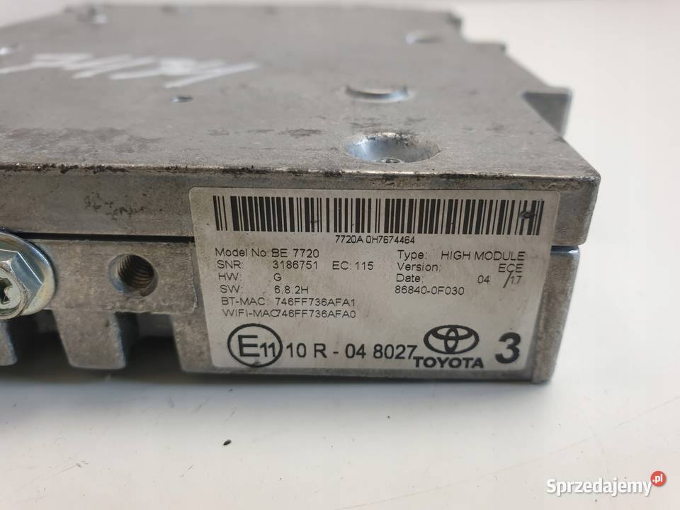 Toyota CHR CHR STEROWNIK NAWIGACJI 6434CBE2809 Nawigacje fabryczne Rudka sprzedam