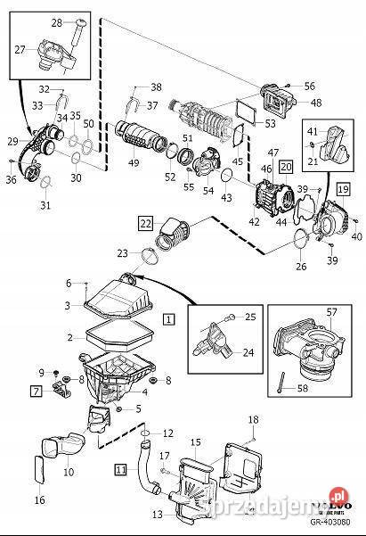 VOLVO S90 V90 XC90 II uszczelka przepustnicy OE