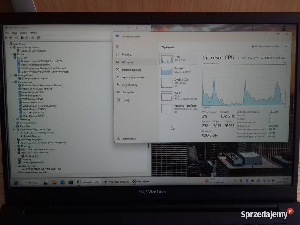 Laptop Asus X413JA Core i7 10TH 1065G7 DDR4 8GB Kamera