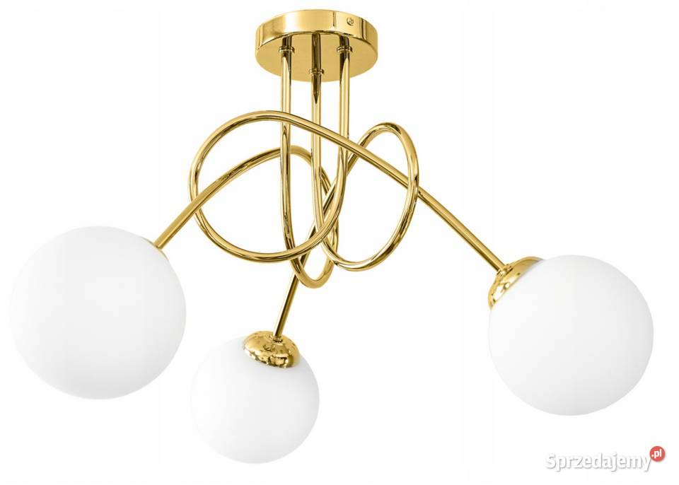 LAMPA WISZĄCA SUFITOWA ŻYRANDOL ZŁOTA 3 KULE 5 Choroszcz sprzedam