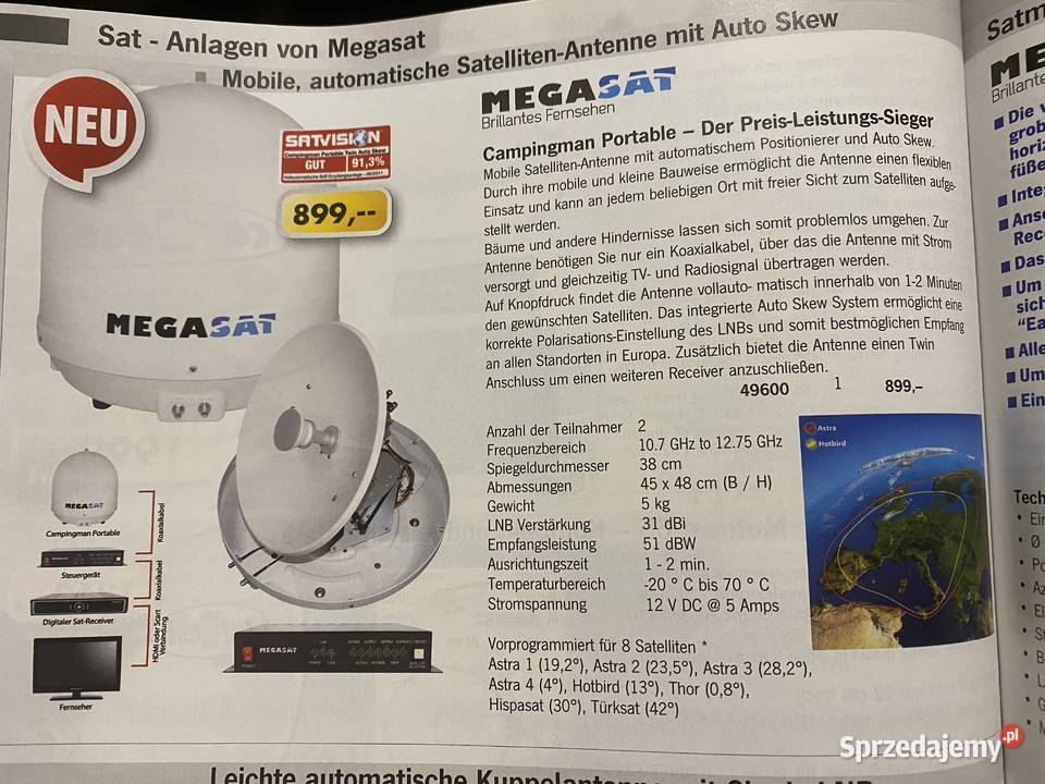Antena automatyczna przenośna satelitarna mazowieckie