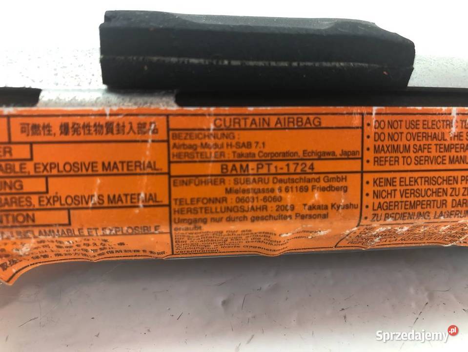 SUBARU OUTBACK IV 2010R KURTYNA AIRBAG Skarżysko-Kamienna sprzedam