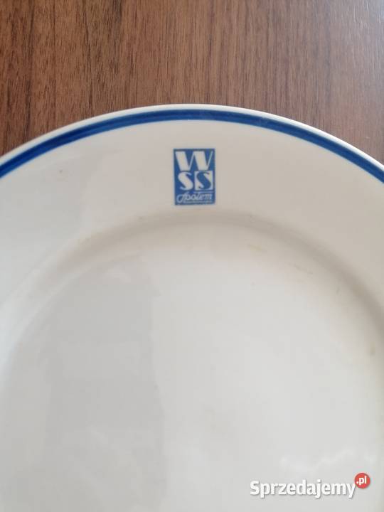 Talerz płytki obiadowy WSS Społem porcelana biały Łódź