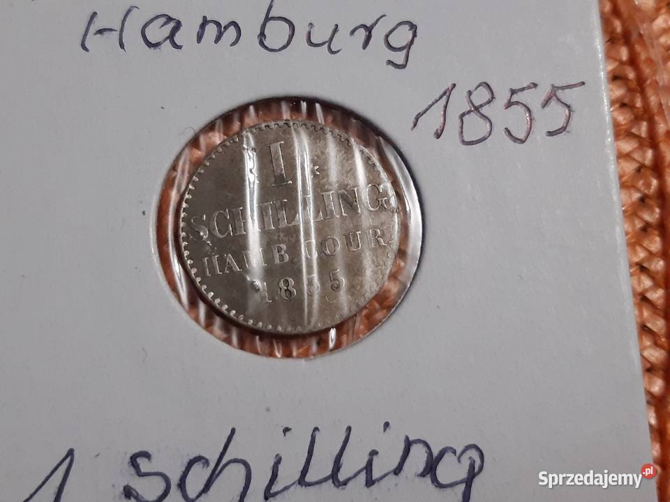 moneta srebrna Wolnego Miasta Hamburg z 1855r Łomża