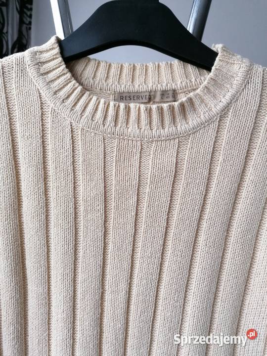 DAMSKI BEŻOWY SWETER RESERVED RUK 40 EUR L Swetry i golfy Odzież damska łódzkie Łódź