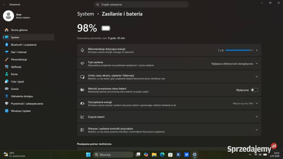 Laptop Acer Extensa 15 i51235U 16GB RAM 512GB Święta Katarzyna