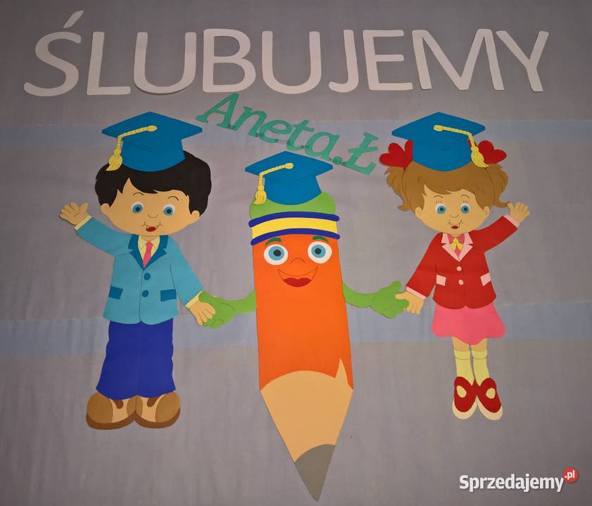 Dekoracje na Ślubowanie z brystolu 504102 444 Garwolin