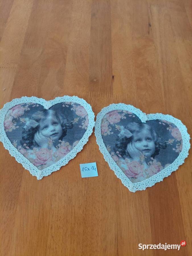 Naszywka Aplikacja Shabby schicSerce Przydasie Mirosławiec