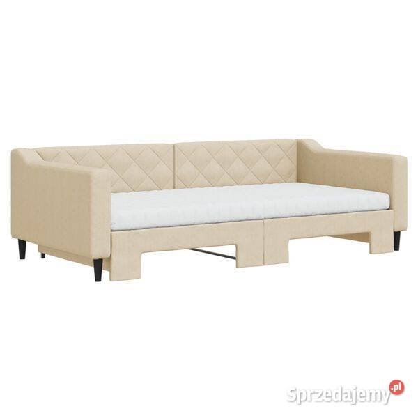 vidaXL Sofa rozsuwana z materacami kremowa Warszawa