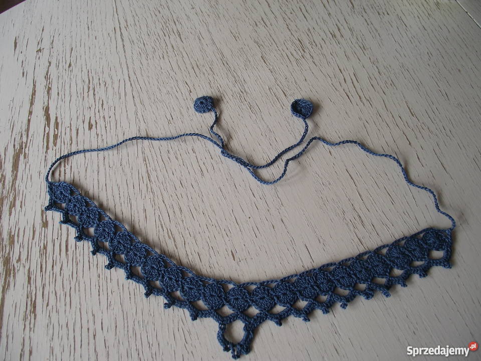 NASZYJNIK OBRÓŻKA Z BAWEŁNIANEJ KORONKI Piła