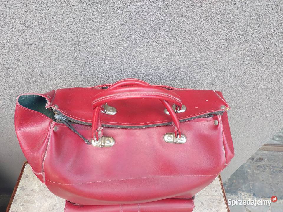 6 Stara torba duża czerwona PRL dekoracja pomorskie Tczew sprzedam