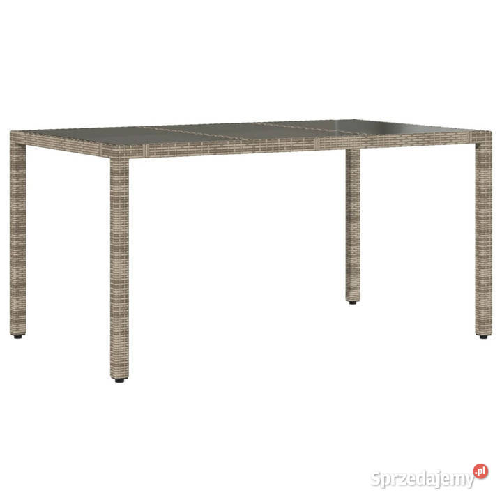 Stół ogrodowy ze szklanym blatem szary 150x90x75 Warszawa