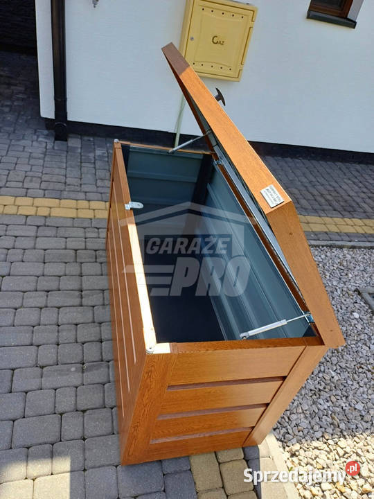 Skrzynia ogrodowa metalowa kufer 150x60x70 złoty
