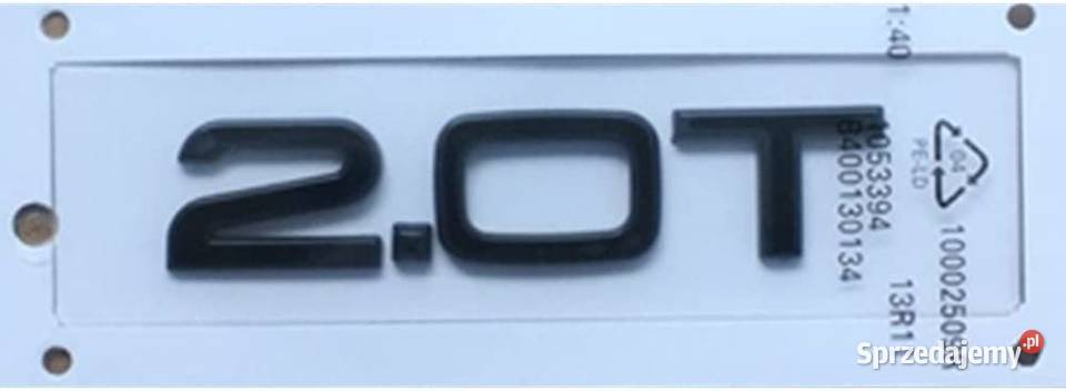 NOWY emblemat przyklejany 20T czarny srebrny