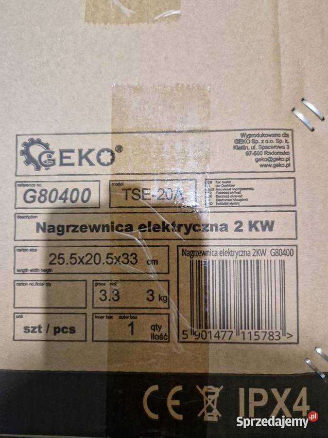 Nagrzewnica elektryczna Geko 2000 wat G80400 Głogowa