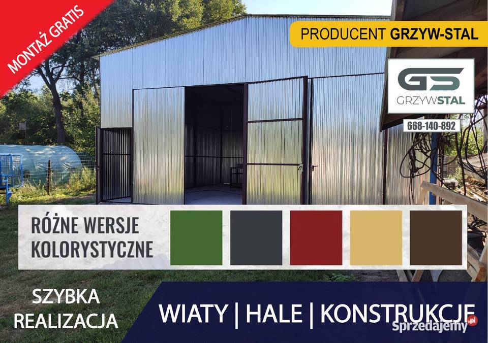 Garaż Blaszany OCYNK Magazyn Wiata Garażowa Hala 72m2