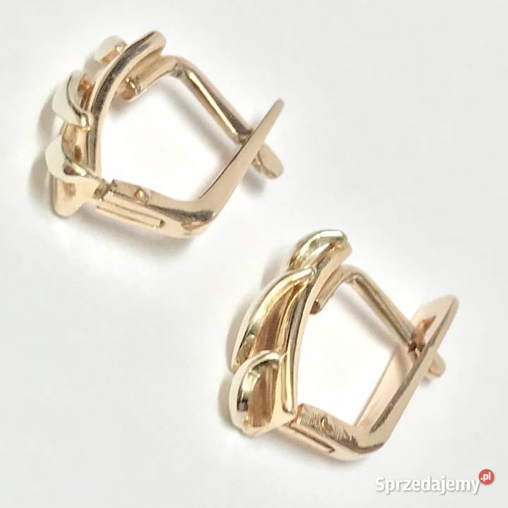 Złote KOLCZYKI 14K pięknie ZDOBIONE cudowne Warszawa