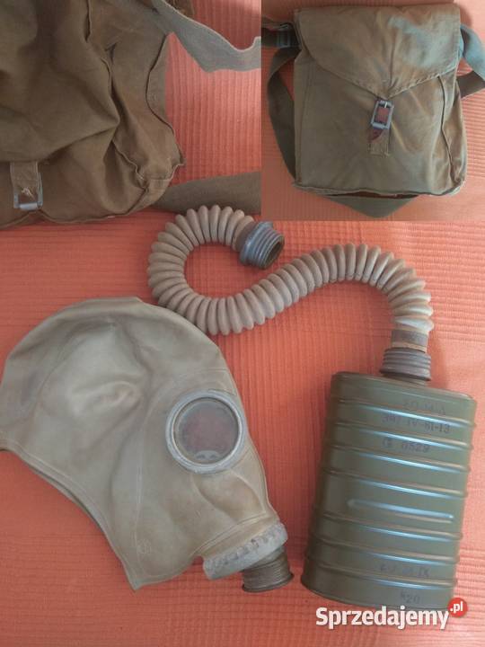 retro PRL maska gazowa oryginalna kompletna Warszawa