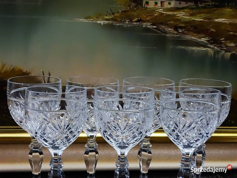 Kieliszki kryształowe zestaw 6 sztuk ręcznie Biłgoraj