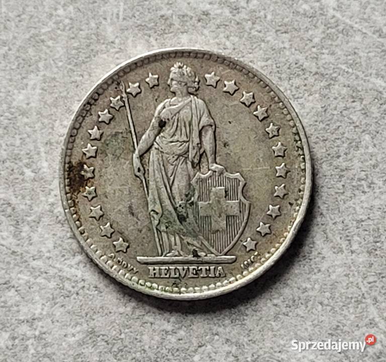 121 SZWAJCARIA srebro 1 Frank 1945 r Łask