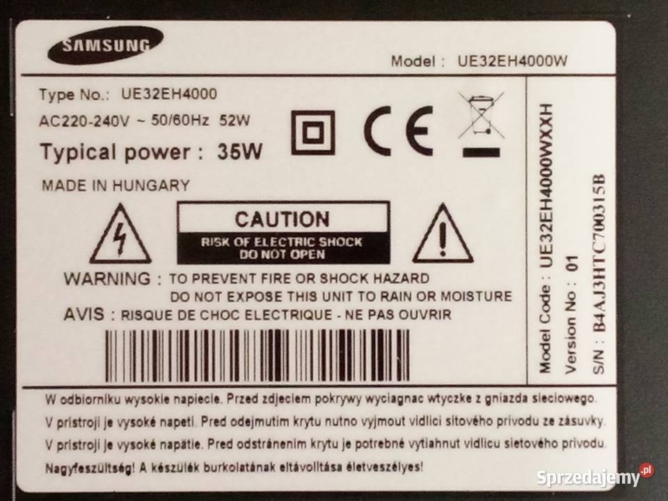 Telewizor LED Samsung UE32EH4000 Samsung Paczków