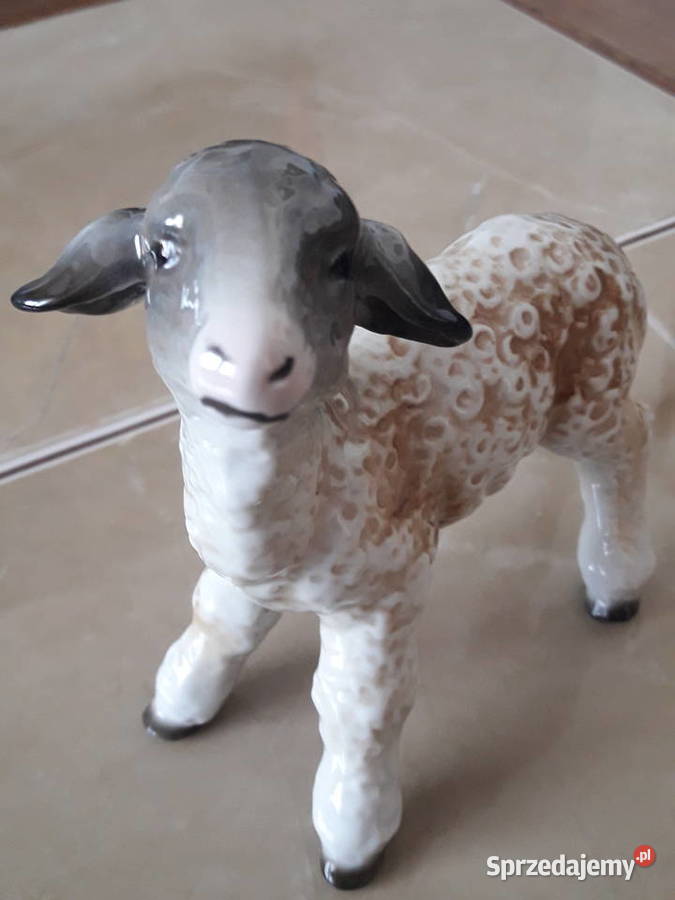 Porcelanowa owieczka Heinz Schaubach Porcelana i szkło Janów Lubelski