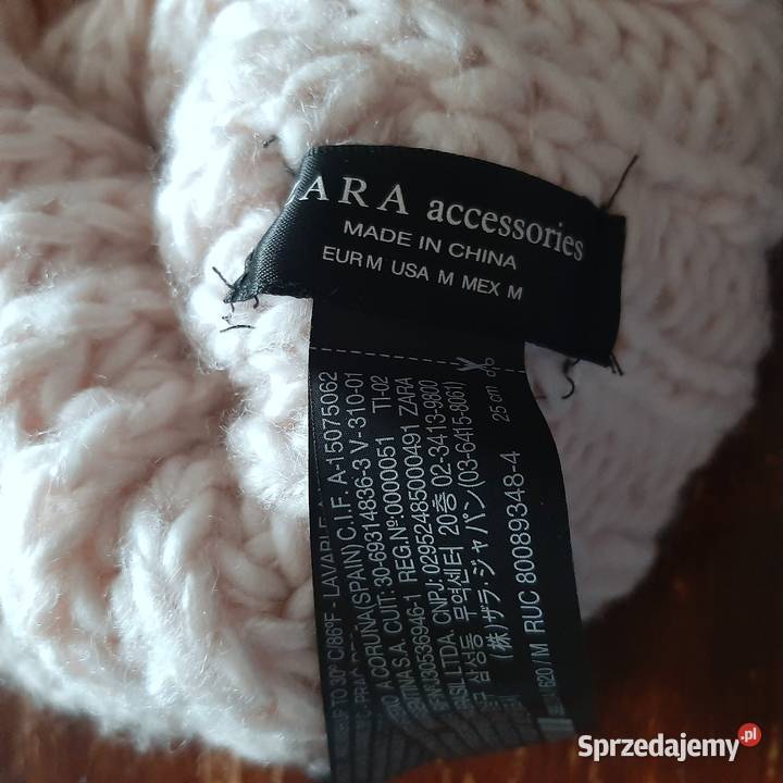 Zimowa czapka marki Zara w kolorze różowym Warszawa