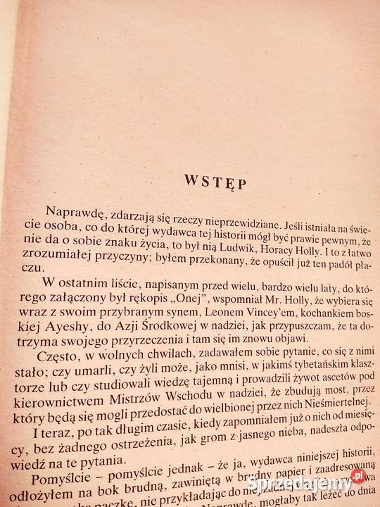 Haggard Ayesha powrót oney mazowieckie Warszawa